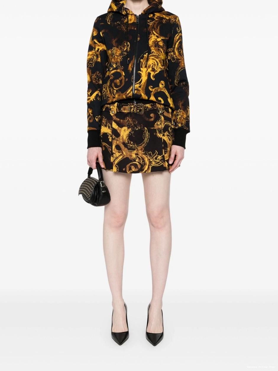 Affordable Watercolor Jeans Couture skirt Women mini Versace Couture-print 0629